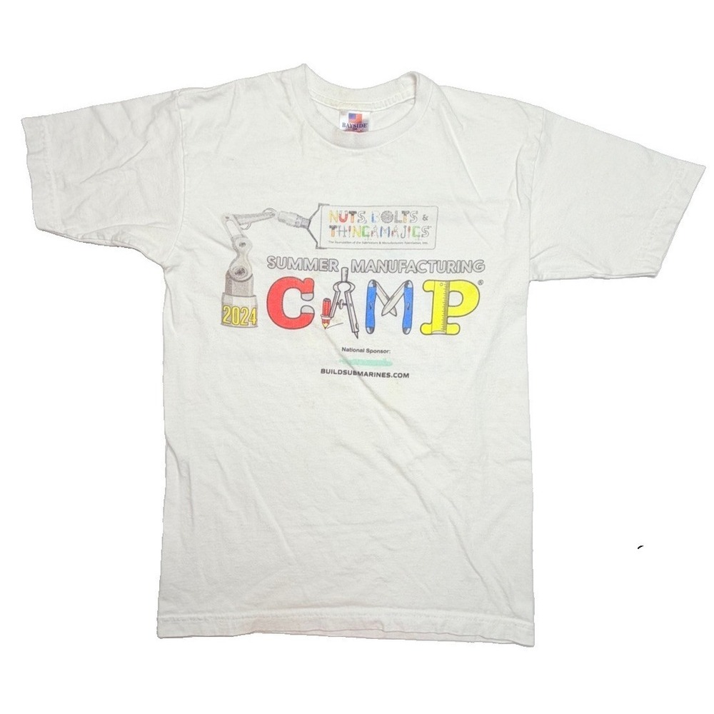 Bayside Nuts Bolts & Thingamajigs 2024‎ Summer Manufacturing Camp T-Shirt USA
